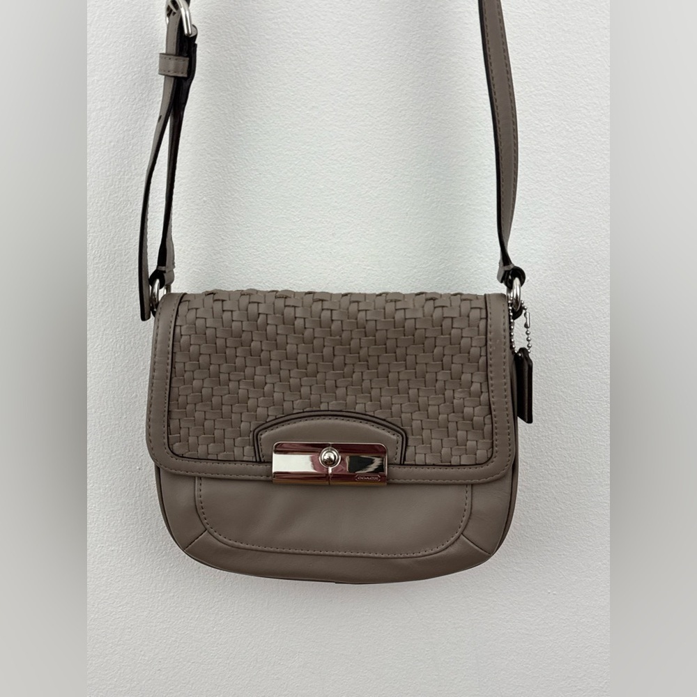 COACH Kristin woven mini crossbody bag  Taupe